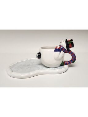 FIGI Snowman Mug Cookie Plate Vintage
